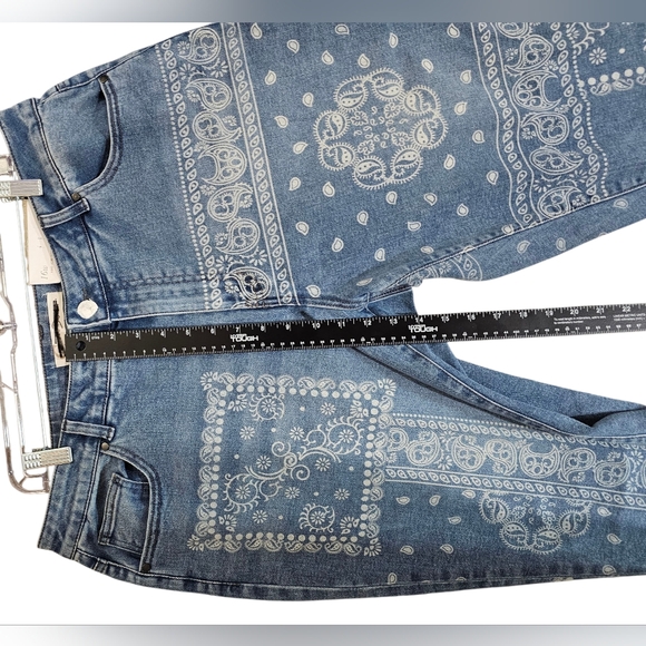 Cato Est. 1946 Denim Blue Boho Patterned Women Hi-Rise Crop Jeans Size 16W NWT - Picture 8 of 16